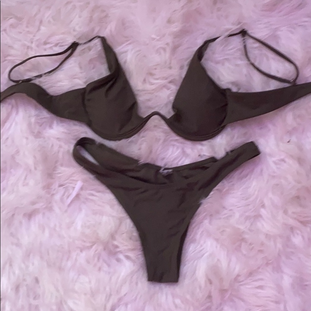 SHEIN olive underwire bikini